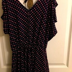 NWT Steezyer Navy Romper Size Small Low Back with Tie